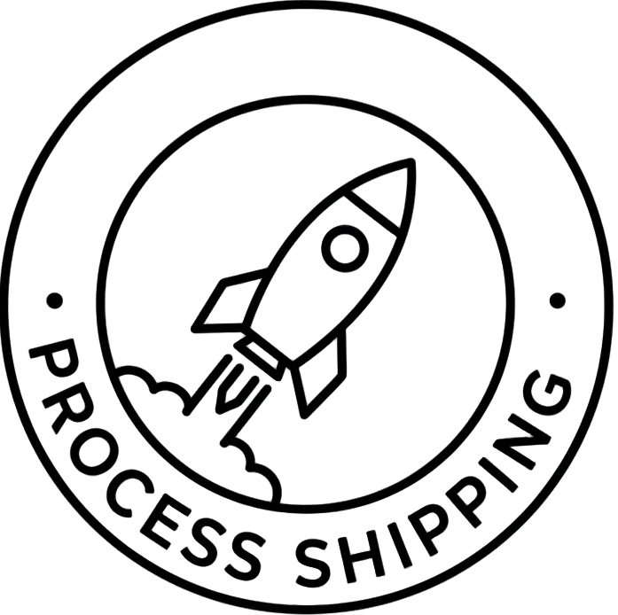 i want it to be a circle logo and say process shipping