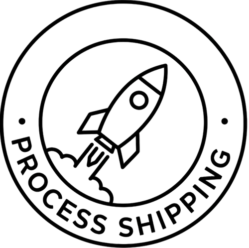 i want it to be a circle logo and say process shipping