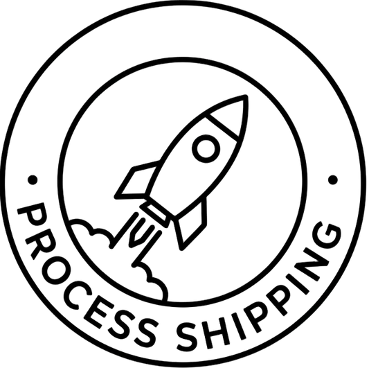 i want it to be a circle logo and say process shipping